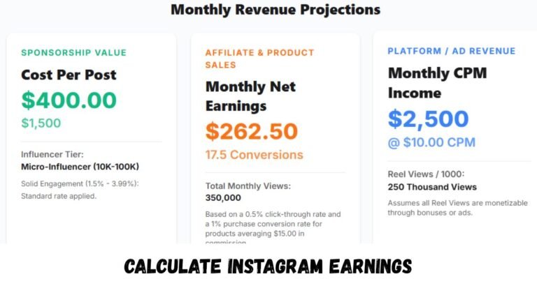 Free Calculate Instagram Earnings