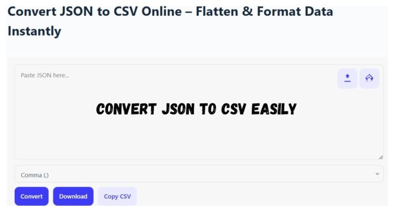 Free Convert JSON to CSV Easily
